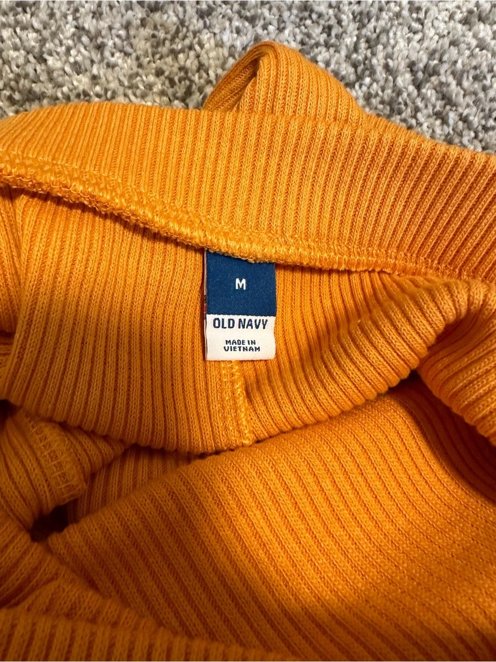 Old Navy Orange Ribbed Knit High Side Slit Maxi Skirt Size M